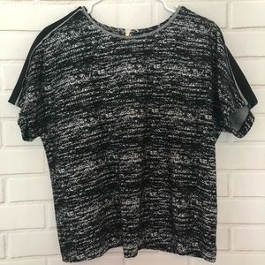 CALVIN KLEIN Black White Space Dye Top size 12